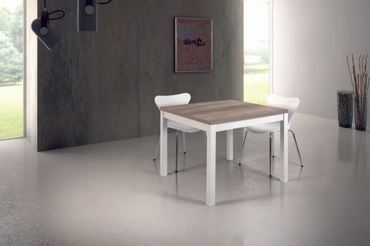 tavolo positano quadrato bicolore allungabile a libro 90×90 – 180x90cm, tavolo elegante adatto a sala da pranzo o cucina