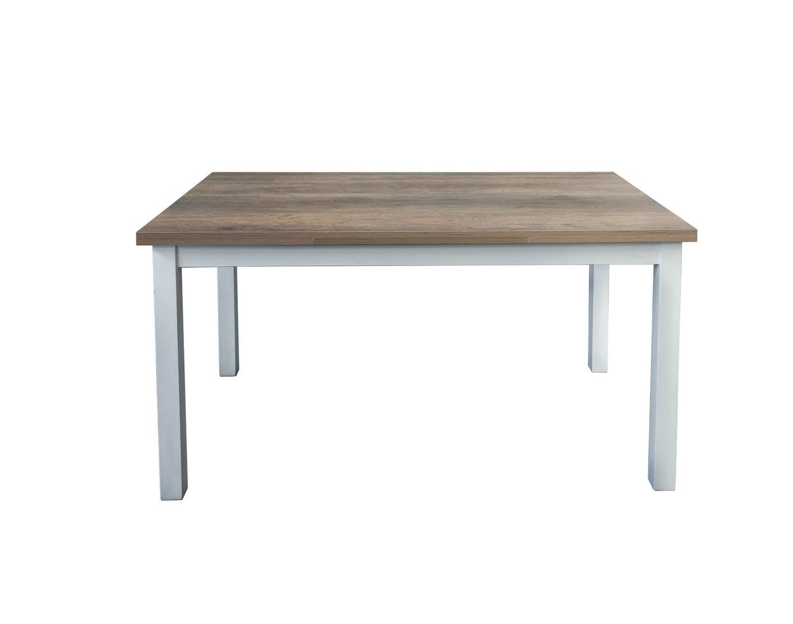 tavolo positano allungabile in legno bicolore 110×70 cm – 190×70 cm, vista ambientata con sedie abbinate