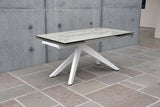 tavolo tribeca vetroceramica effetto marmo bianco allungabile 160×90 cm – 240×90 cm gambe a v, tavolo elegante adatto a sala...