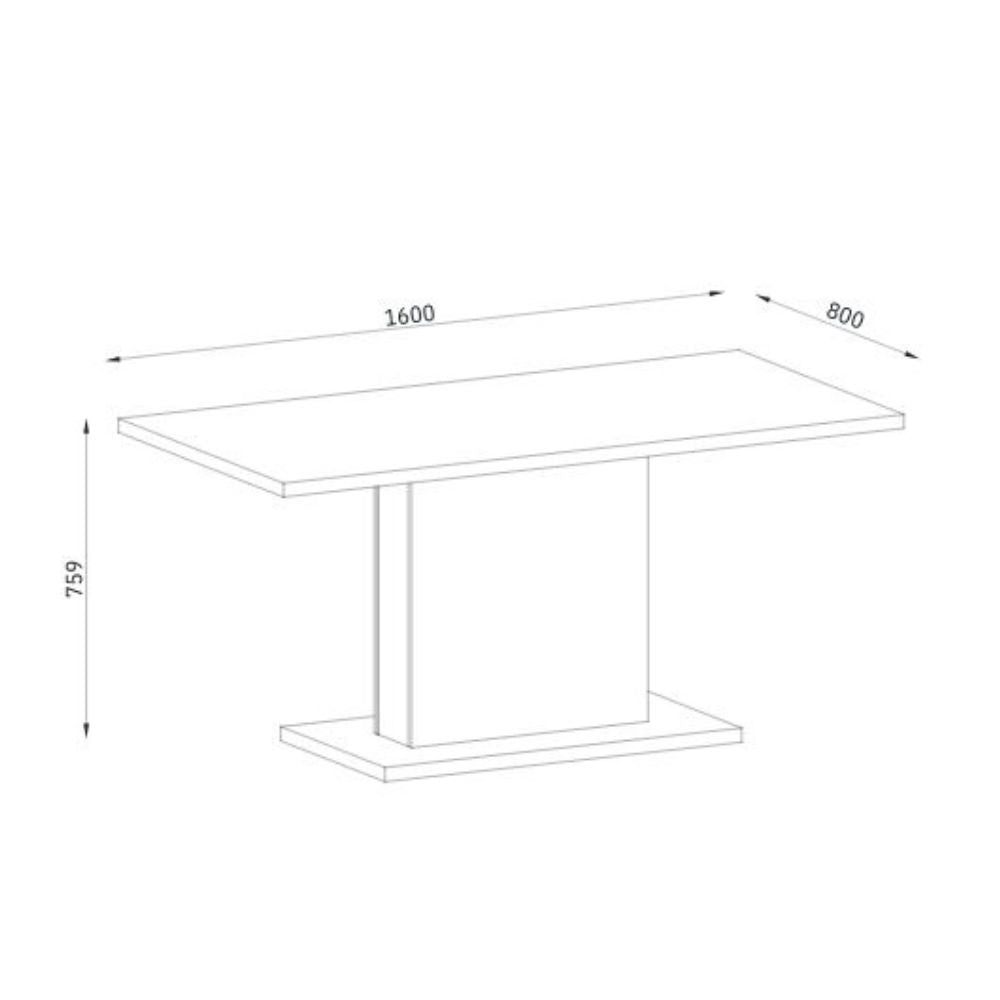 tavolo follow 162 colore rovere 160x80x75.90 cm, ideale per ospitare numerosi commensali