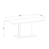 tavolo follow 162 colore rovere 160x80x75.90 cm, ideale per ospitare numerosi commensali