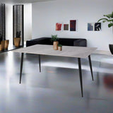 tavolo mila 160x90 top in ceramica effetto marmo grigio lucido con gambe in metallo nero, tavolo rettangolare ampio per cucina o soggiorno