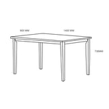 tavolo dori in legno colore bianco h 73.8x140x80 cm., vista ambientata in spazi open space moderni