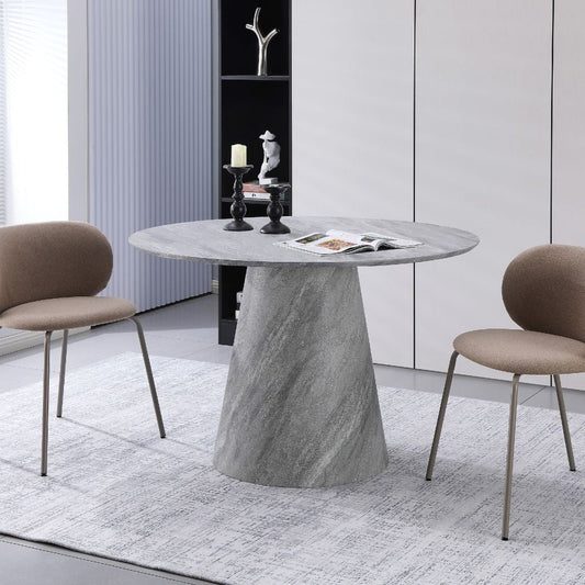 tavolo tondo ben100 colore cemento 100x100x75.5 cm., tavolo rotondo ideale per conversazioni conviviali