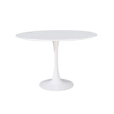 tavolo derek colore bianco opaco 120x73 h, dettaglio del piano circolare e supporto centrale