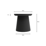 tavolino ibiza in polipropilene nero 50×46 cm, dettaglio della struttura resistente alle intemperie