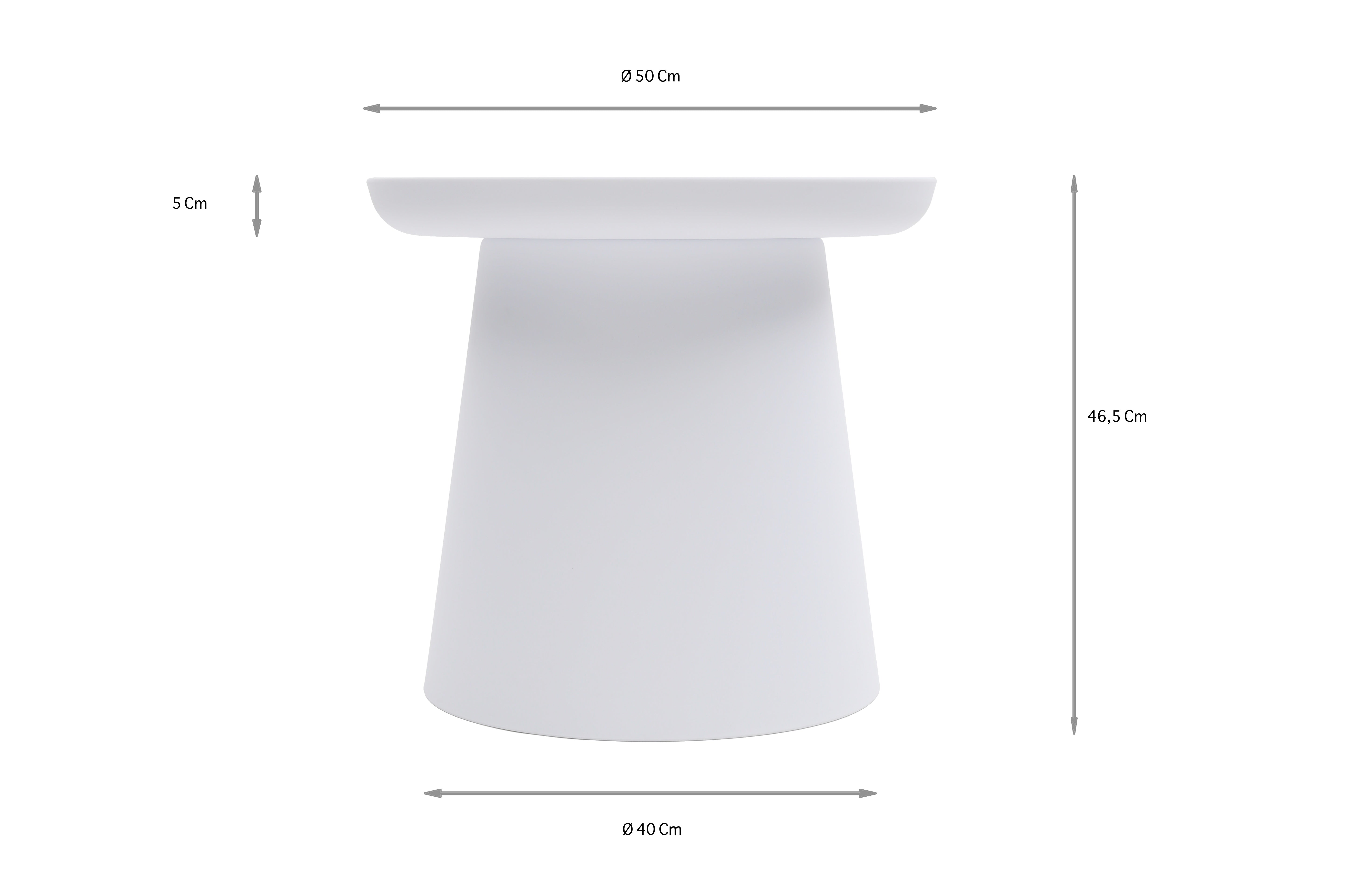 tavolino ibiza in polipropilene bianco 50×46 cm, vista ambientata su terrazza o veranda