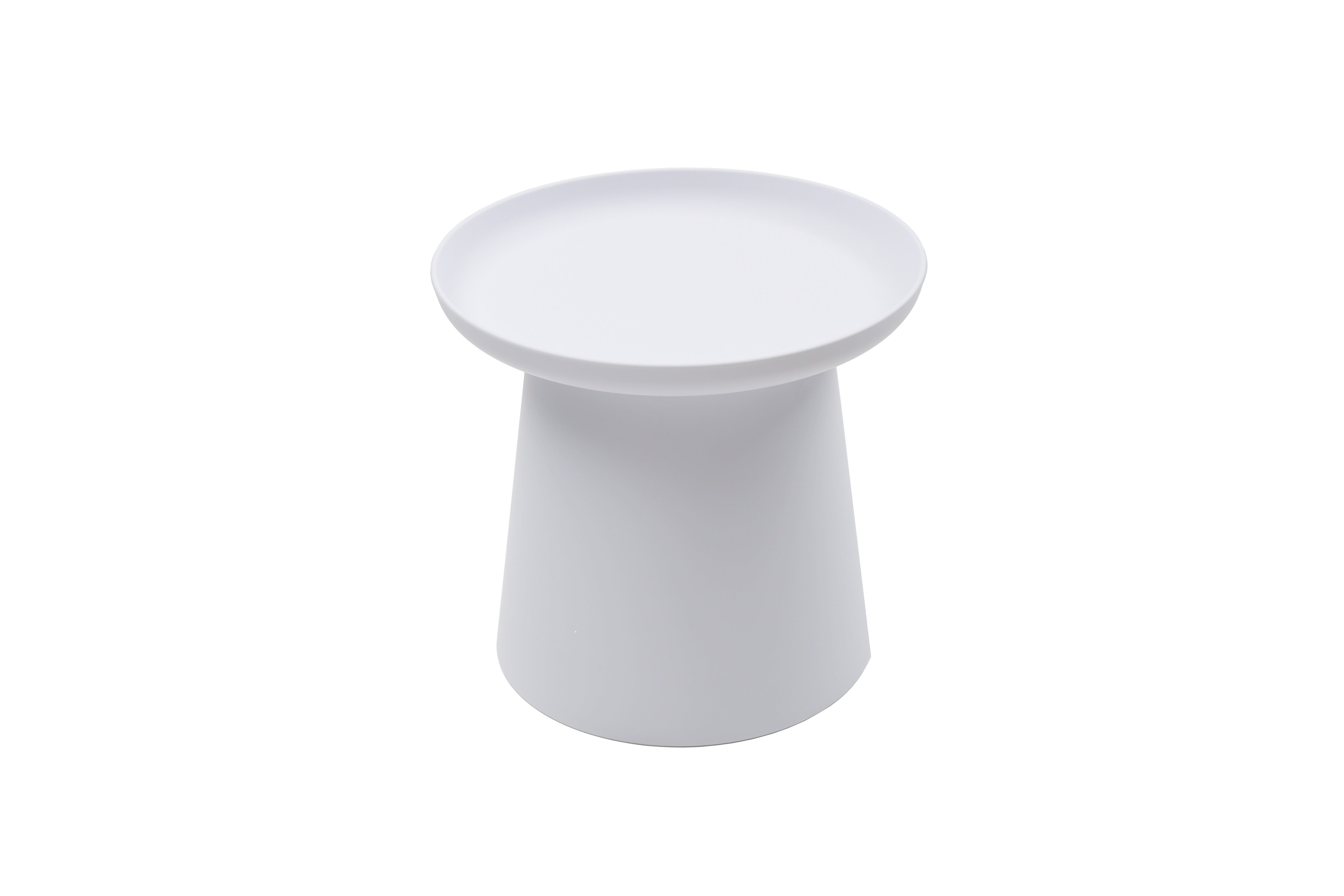 tavolino ibiza in polipropilene bianco 50×46 cm, perfetto per appoggiare bevande, libri o decorazioni