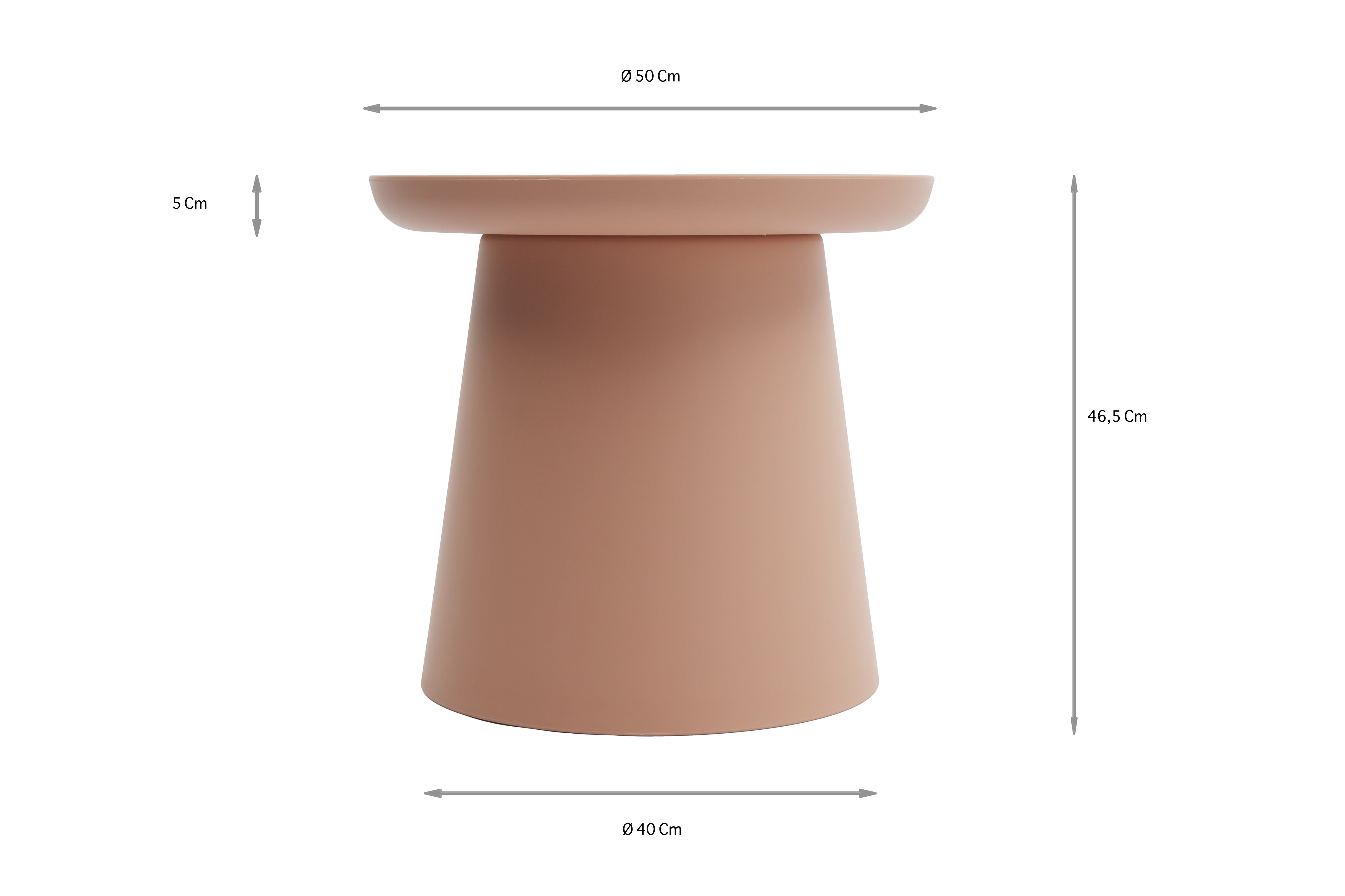 tavolino ibiza in polipropilene rosa 50×46 cm, vista ambientata su terrazza o veranda