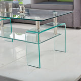 tavolino gelso con doppio piano in vetro temperato 100x55x44 h cm., dettaglio della superficie e gambe di design