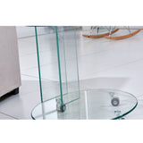 tavolino rotondo salice in vetro temperato 54x45x50 cm, ideale per appoggiare decorazioni o accessori