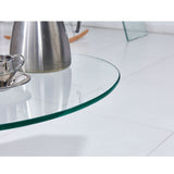 tavolino rotondo salice in vetro temperato 54x45x50 cm, struttura stabile e finiture di pregio