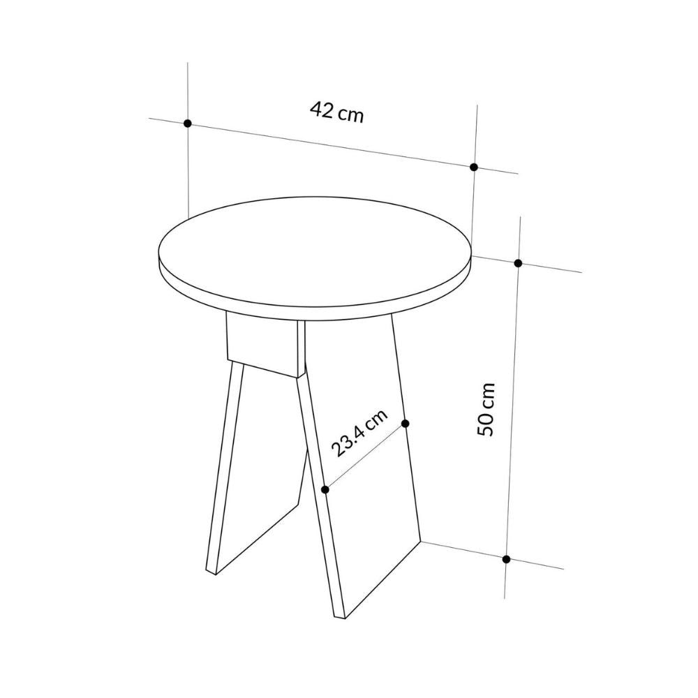 tavolino da salotto chen 50x42x23.4 cm. colore bianco, struttura stabile e finiture di pregio