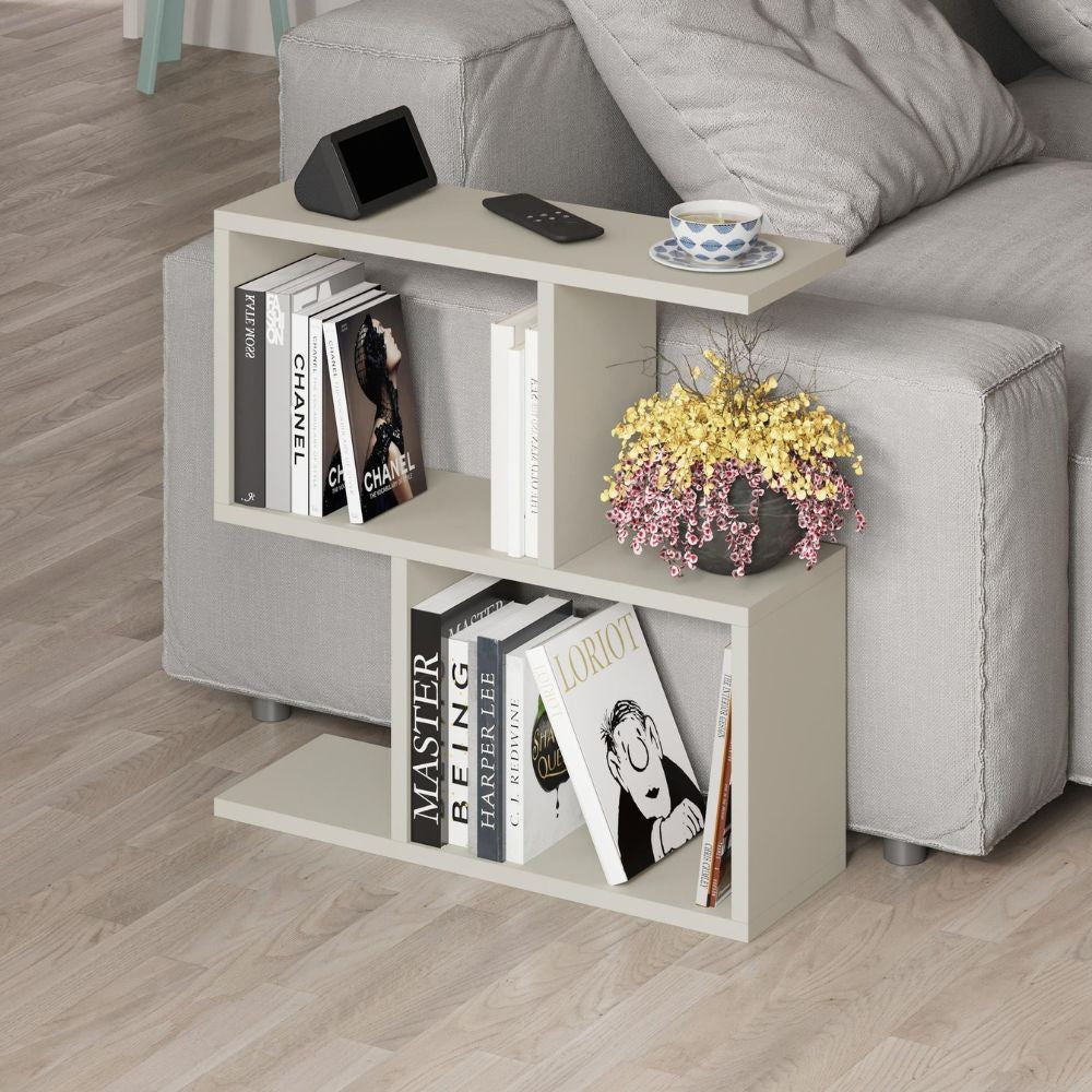 tavolino da salotto homemania in colore cashmere, dettaglio della superficie e gambe di design