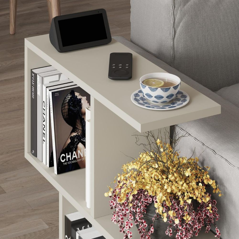 tavolino da salotto homemania in colore cashmere, ambientato con divani moderni o classici