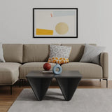 tavolino da salotto diamond quadrato antracite, dettaglio della superficie e gambe di design