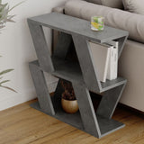 tavolino laterale da salotto lazena colore cemento, dettaglio della superficie e gambe di design