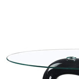 tavolino miranda con piano in vetro e struttura nero lucido, ideale per appoggiare decorazioni o accessori