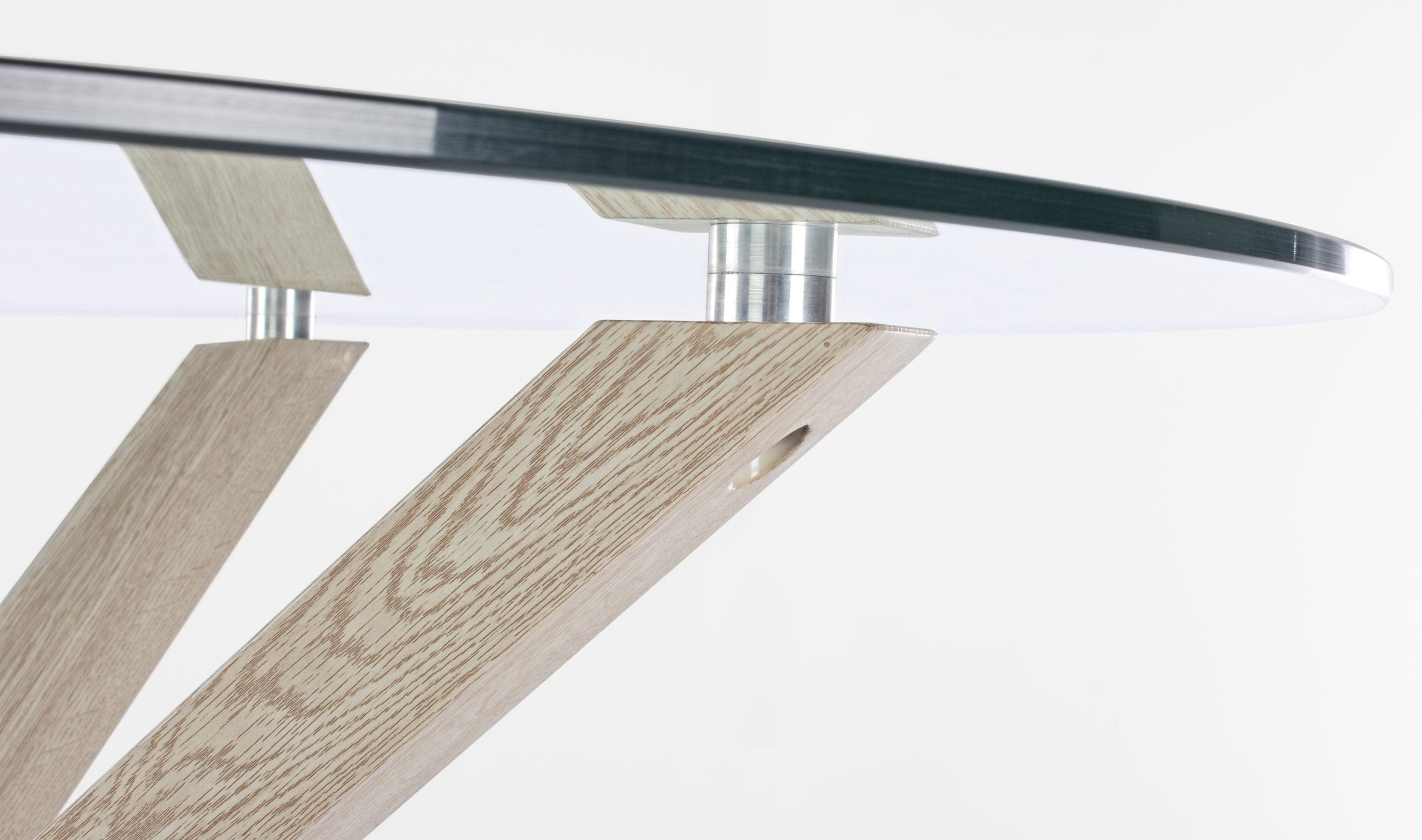 tavolo may in vetro rotondo con gamba naturale diametro 114 cm, design moderno per ambienti contemporanei