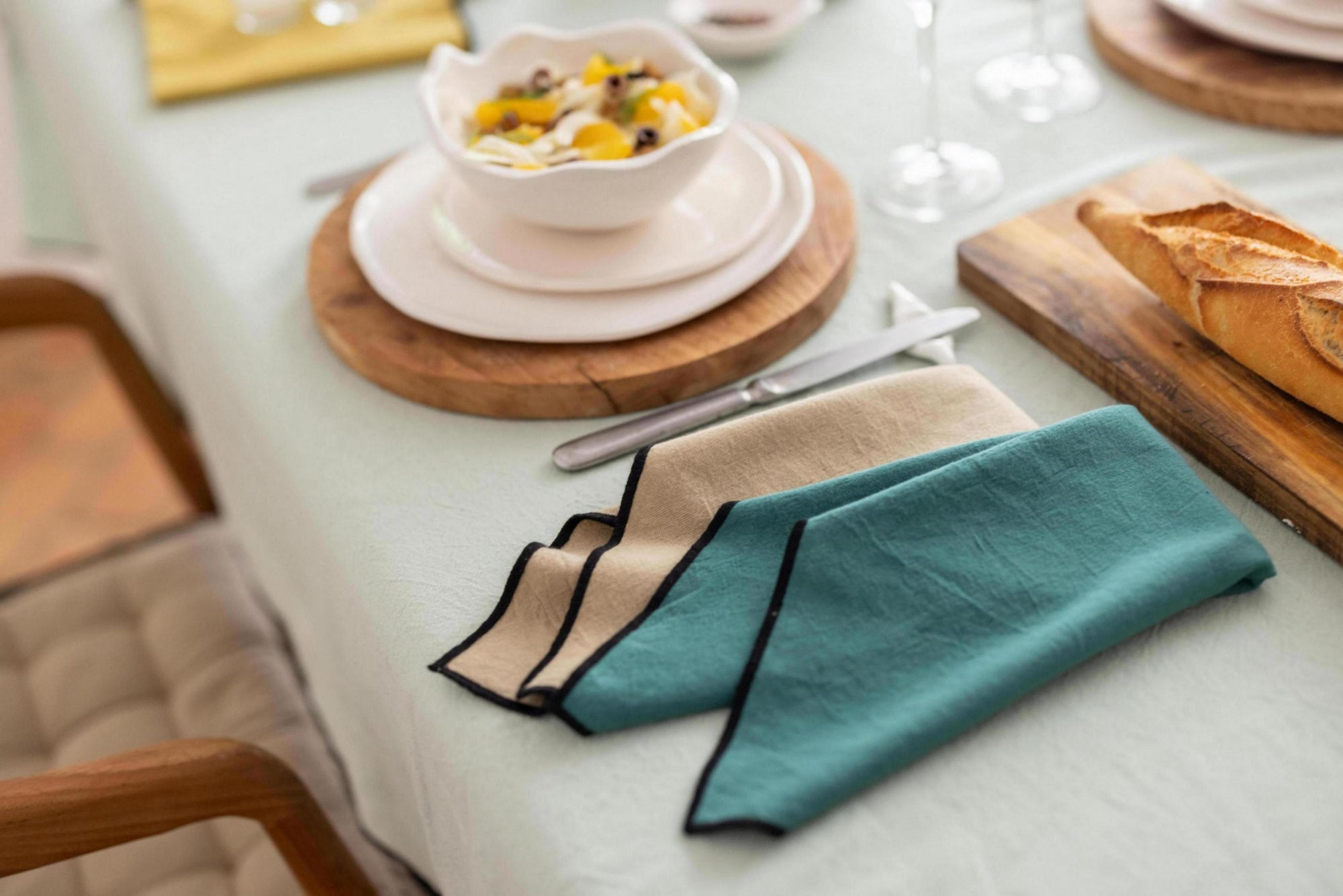 tovagliolo riciclato grace cammello, colore cammello, taglia 40 x 40. realizzato in 100% cotone riciclato, perfetto per una tavola elegante e curata