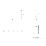 staffe di fissaggio rettangolari bvstaf229, elemento per impianto di aspirazione cucina