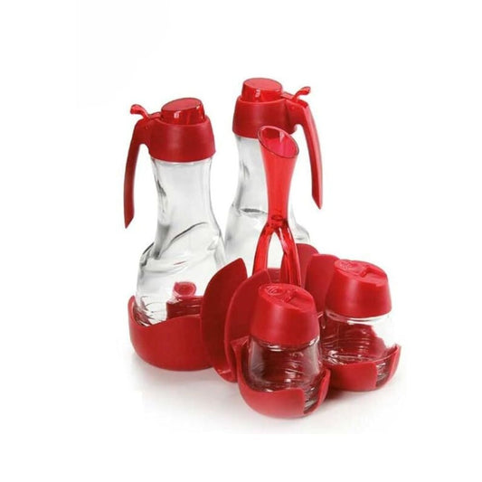 oliera menage in 4 pezzi, utensili da cucina visti frontalmente