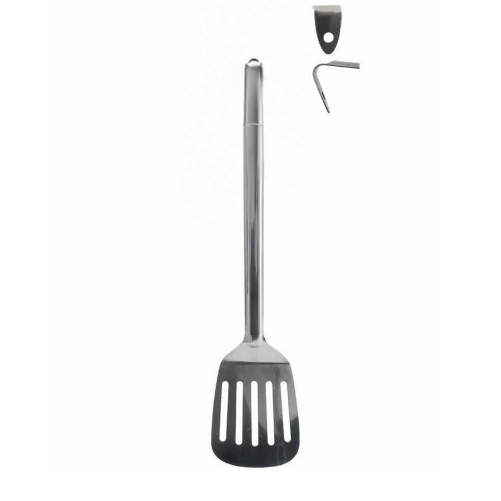 pala fritto uncino da cucina, utensili da cucina visti frontalmente