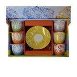 set 6 tazzine da caffè con piattini in ceramica, accessori utili per cucinare ogni giorno