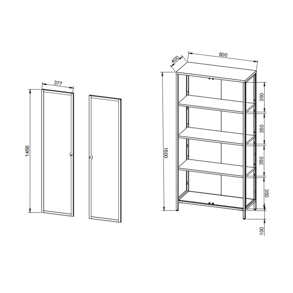 vetrina milton 52a in acciaio laminato con 2 ante vetro temperato ondulato colore verde menta, complemento d’arredo che unisce estetica e praticità
