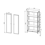 vetrina milton 52a in acciaio laminato con 2 ante vetro temperato ondulato colore verde menta, complemento d’arredo che unisce estetica e praticità
