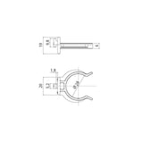 gancio fissaggio per zoccolo in pvc colore nero, elemento di finitura per basi cucina
