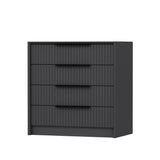 Cassettiera Kale 4 cassetti incassati effetto cannettato colore antracite