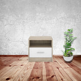 Comodino Nepo 1 cassetto 49,5 cm. rovere sonoma bianco