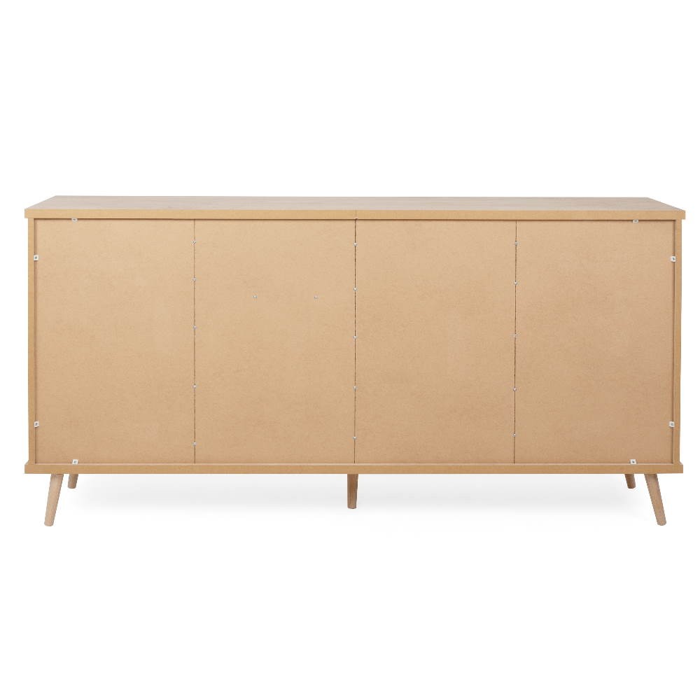 Credenza Epik 52 rovere antracite grigio 3 ante 2 cassetti 180x40x88,3