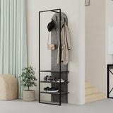 Mobile ingresso Archy con 4 ganci appendi abiti e scarpiera in colore retro grey