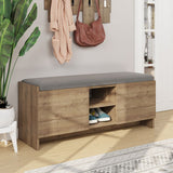 Panca scarpiera Zulla noce con ante e cuscino