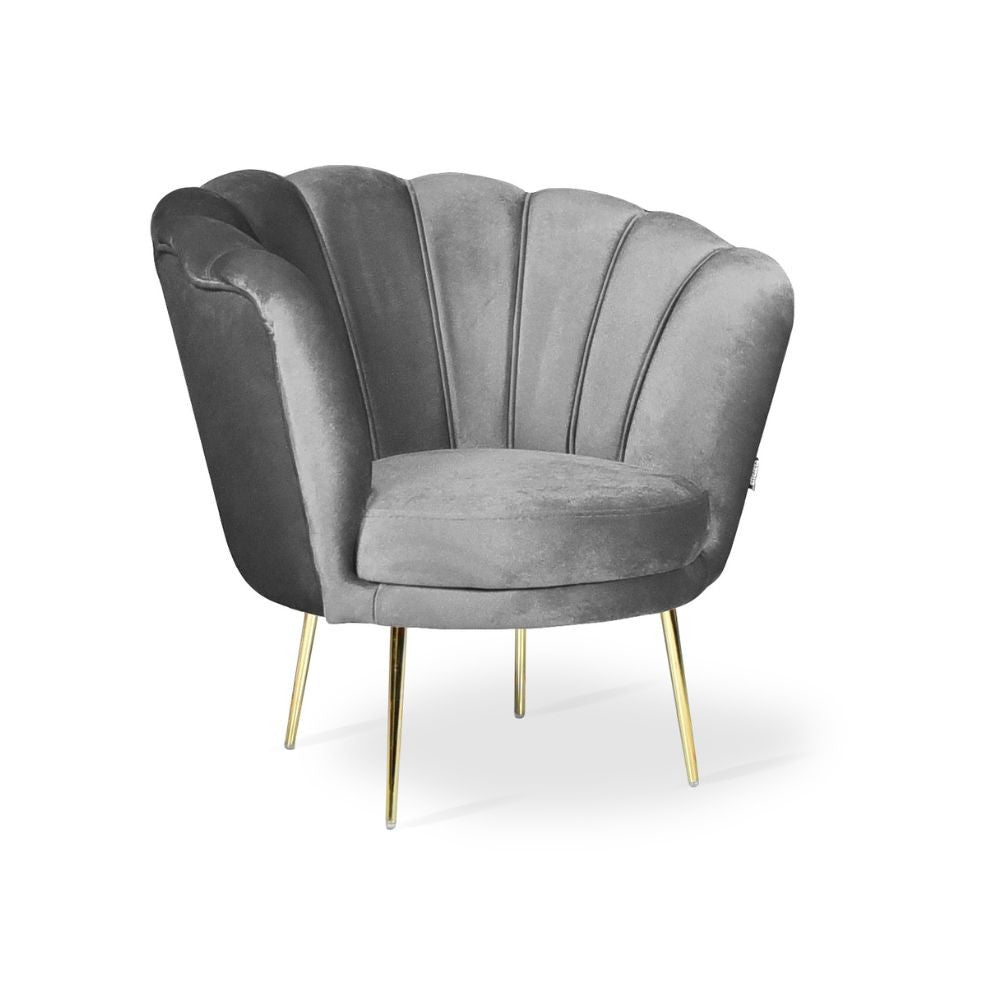 Poltrona Orel in velluto grigio Riviera 20