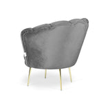 Poltrona Orel in velluto grigio Riviera 20