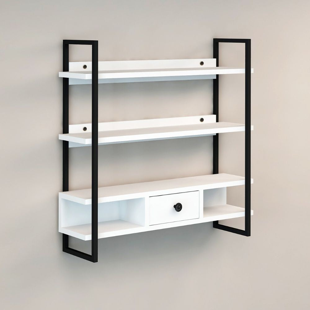 Scaffale da parete Severo mensole e cassetto