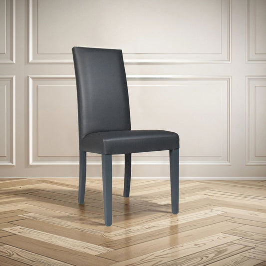 Sedia Nancy in ecopelle grigia