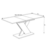 Tavolo allungabile Axi in cemento con dettaglio nero