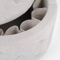 Pouf contenitore porta scarpe ERNESTINE in tessuto grigio chiaro