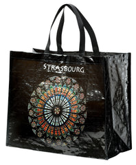 Grande borsa shopping Rosace Noir 36 X 44