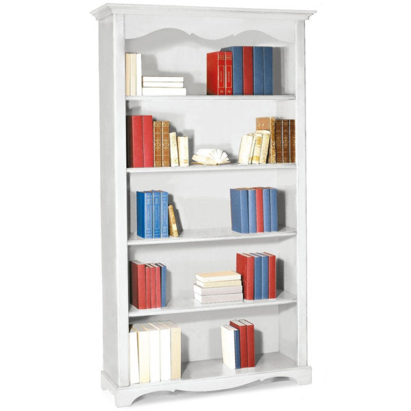 Libreria in legno bianco 5 ripiani