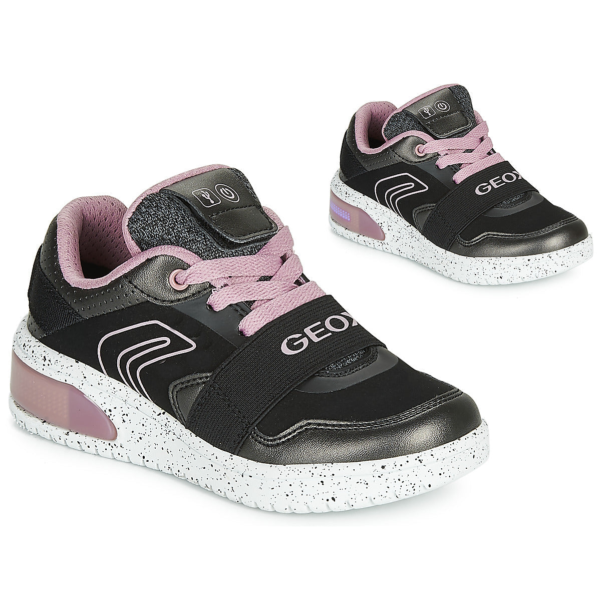 Scarpe bambini ragazza Geox  J XLED GIRL  Nero 