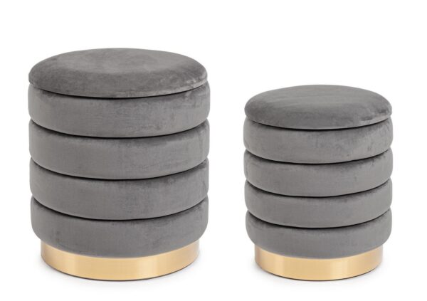 Set di 2 pouf DARINA colore grigio