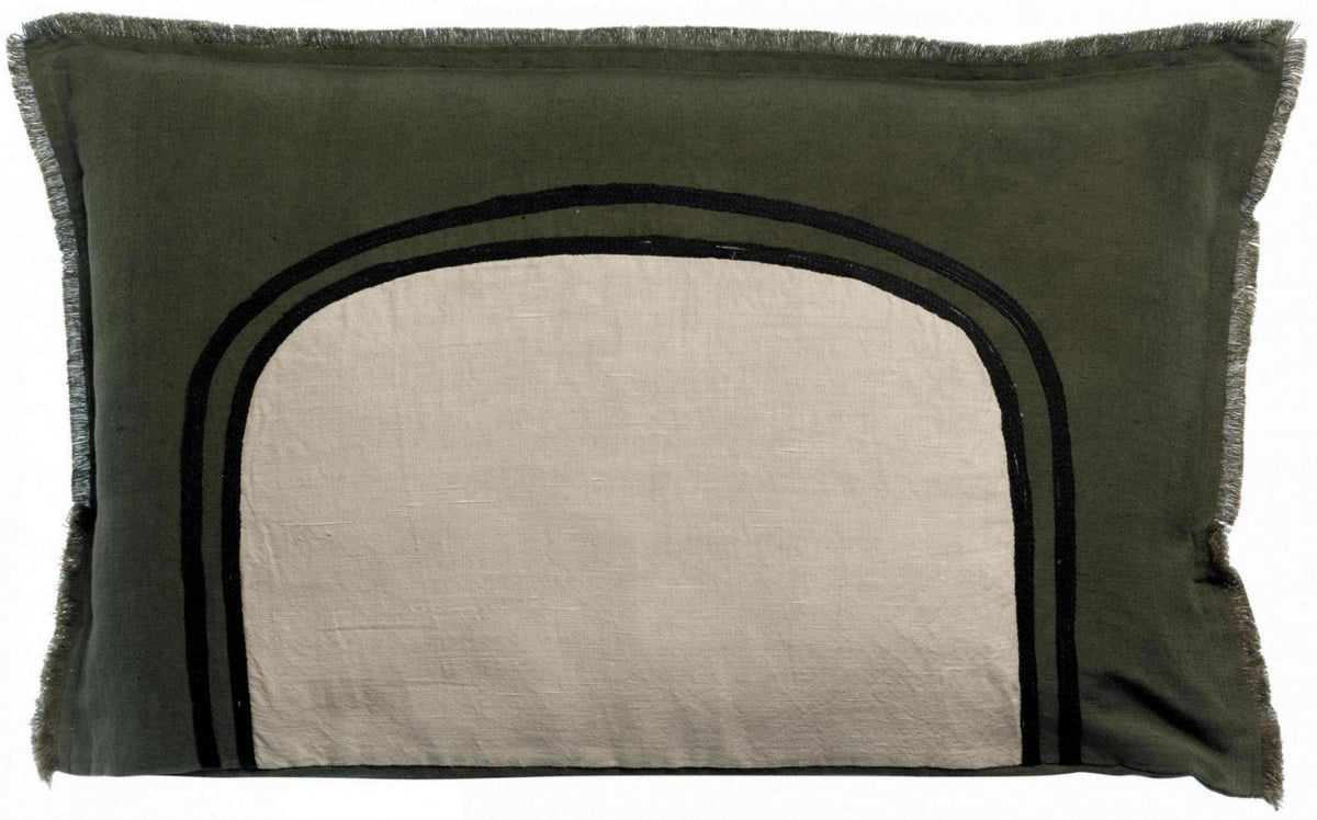 Cuscino bicolore Laly Bicolore Olive 40 X 65