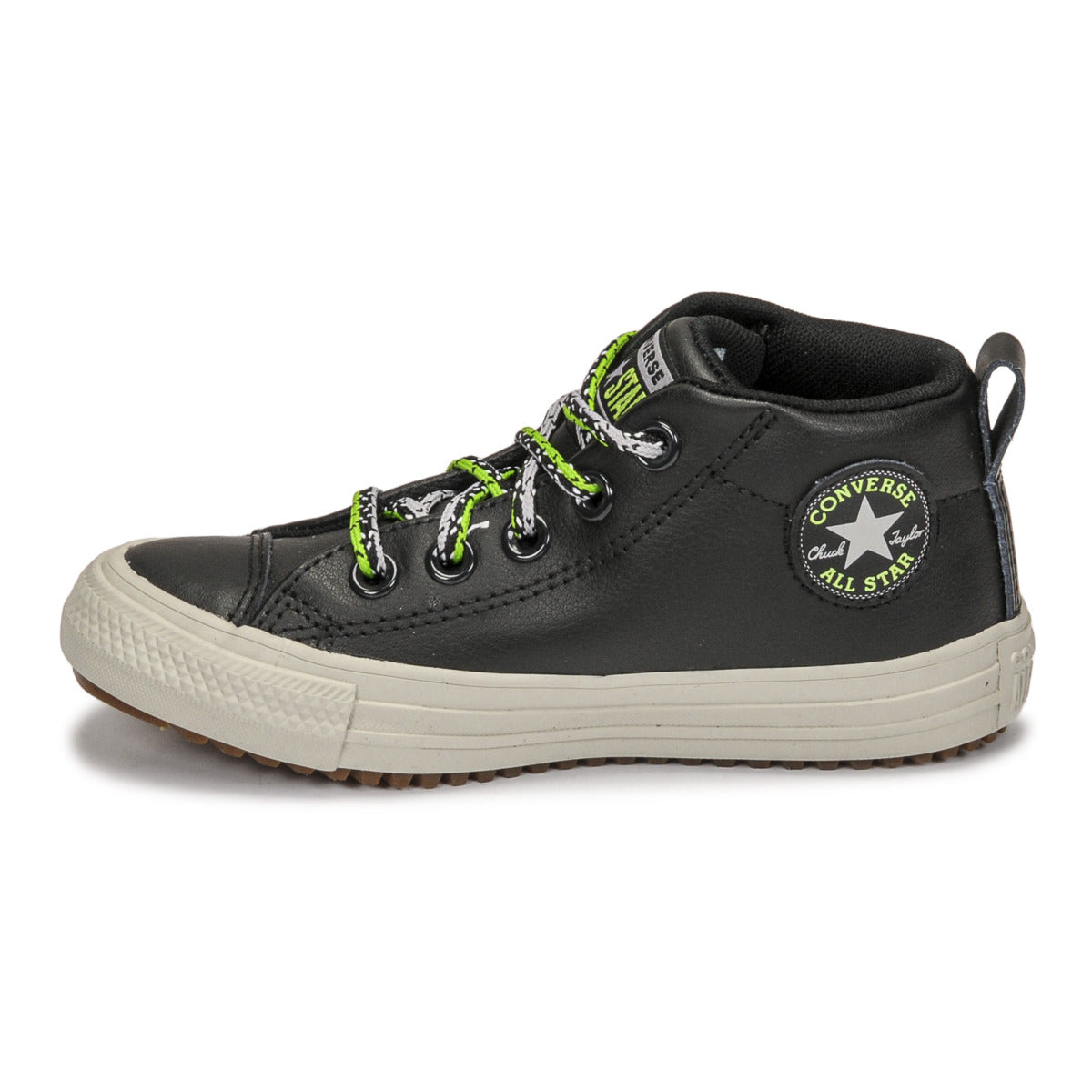 Scarpe bambini ragazza Converse  CHUCK TAYLOR ALL STAR STREET BOOT DOUBLE LACE LEATHER MID  Nero 