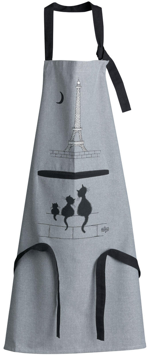 Grembiule da cucina Dubout Chats Eiffel Gris 72 X 85 1984