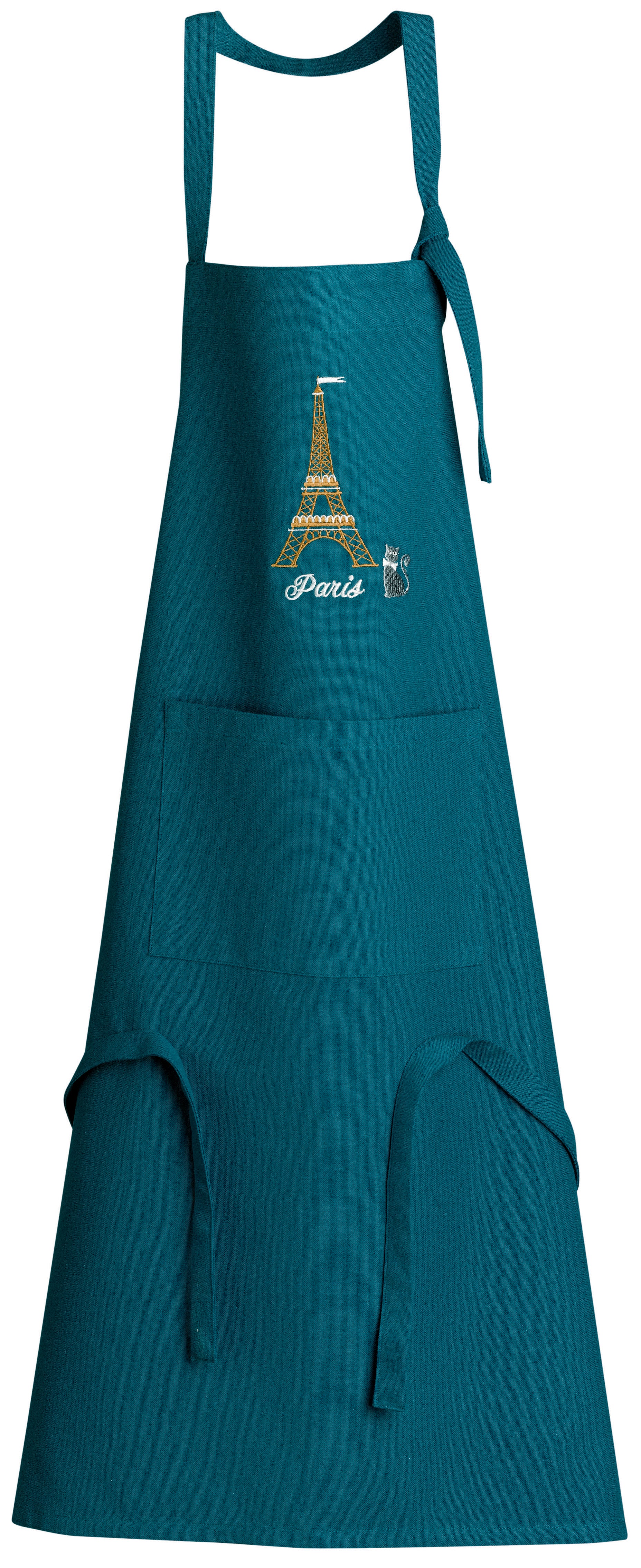 Grembiule da cucina riciclato con tasca Tour Eiffel Paon 85 X 72